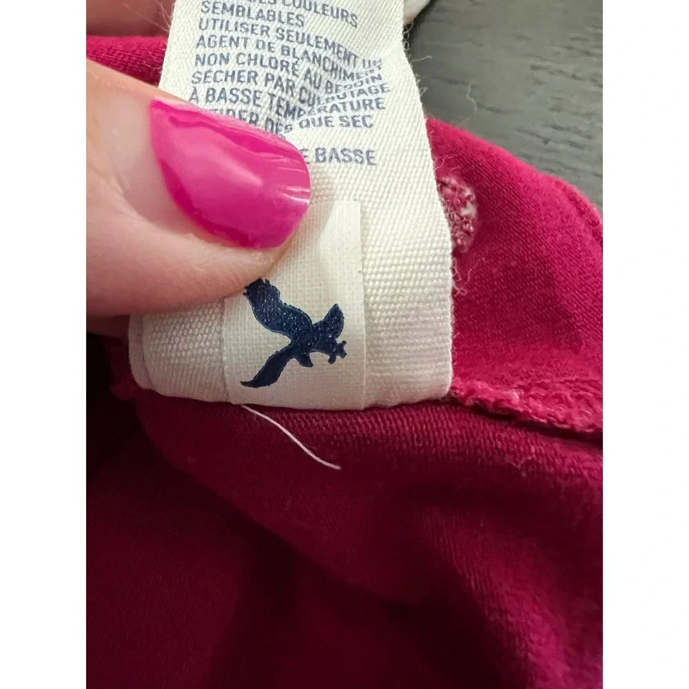 American Eagle Berry Red Lace Trim Camisole Tank Top Womens Size Medium - Picture 8 of 10